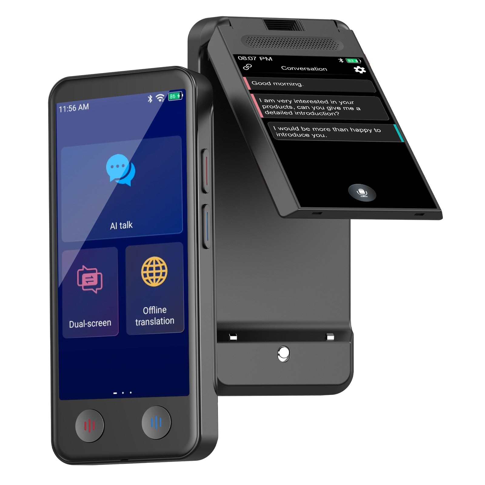 iTour A100M Pro language translator device with dual-screen and AI-powered real-time translation