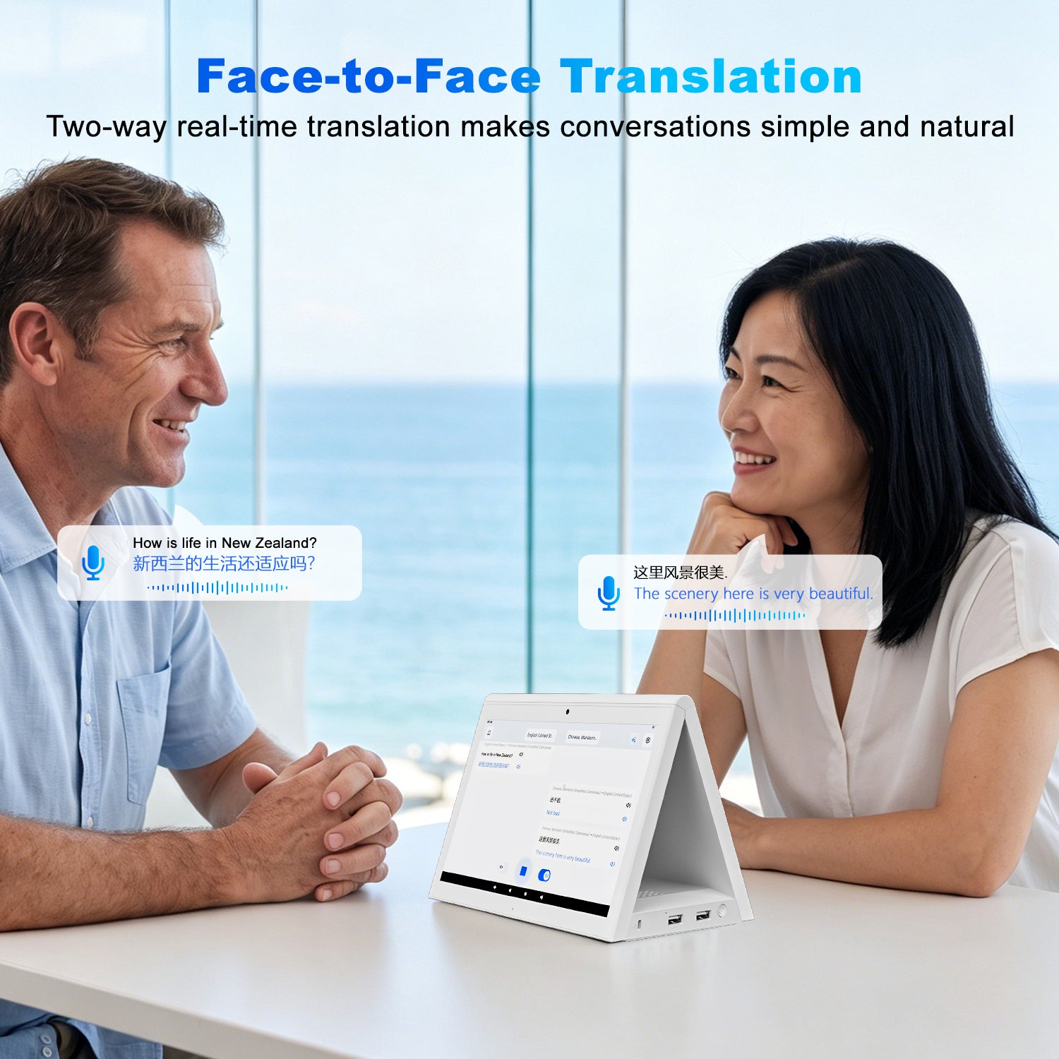 10-Inch Dual-Screen Translation Device for Business & Service Industries