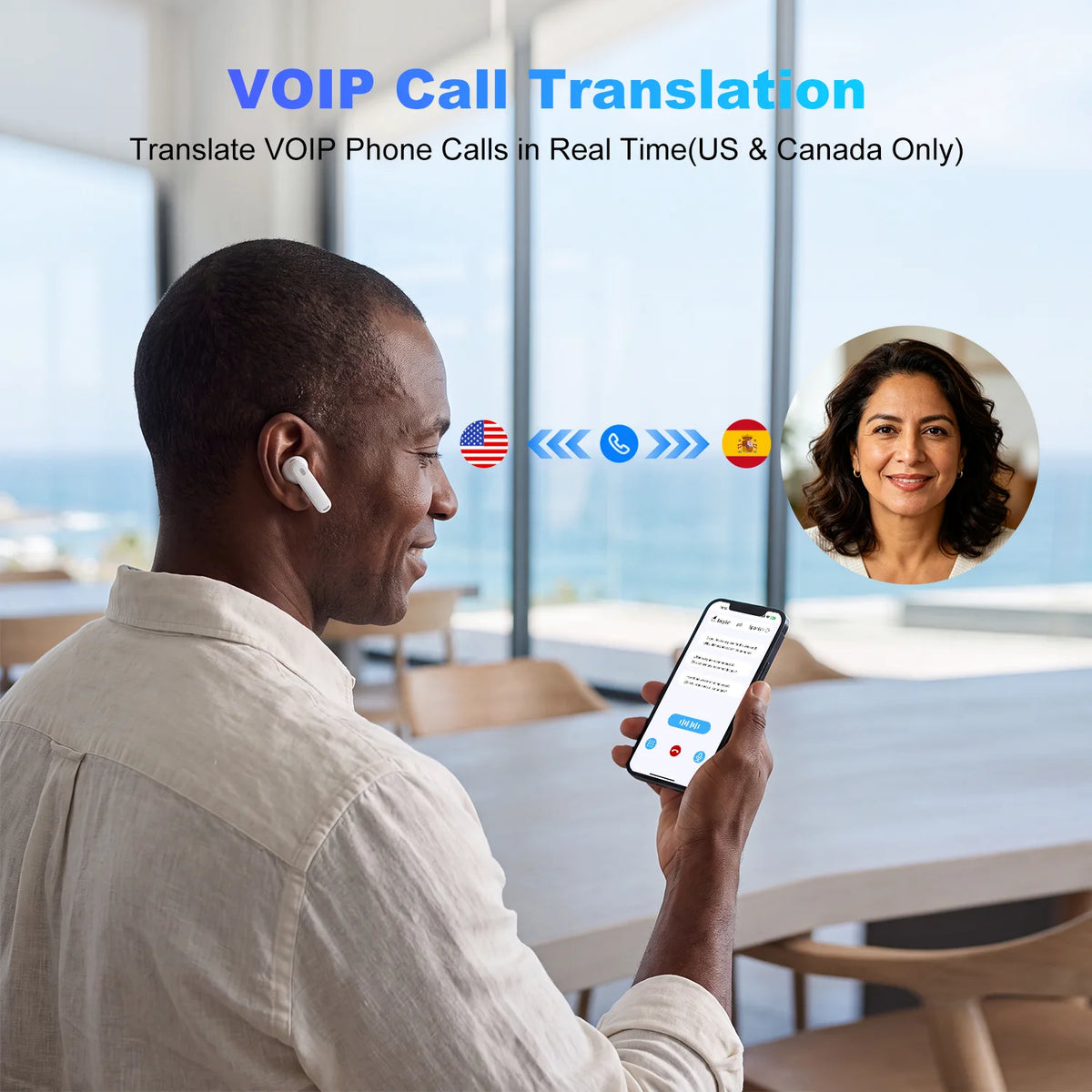 Translate VOIP Phone Calls in Real Time with T8 translation earbuds