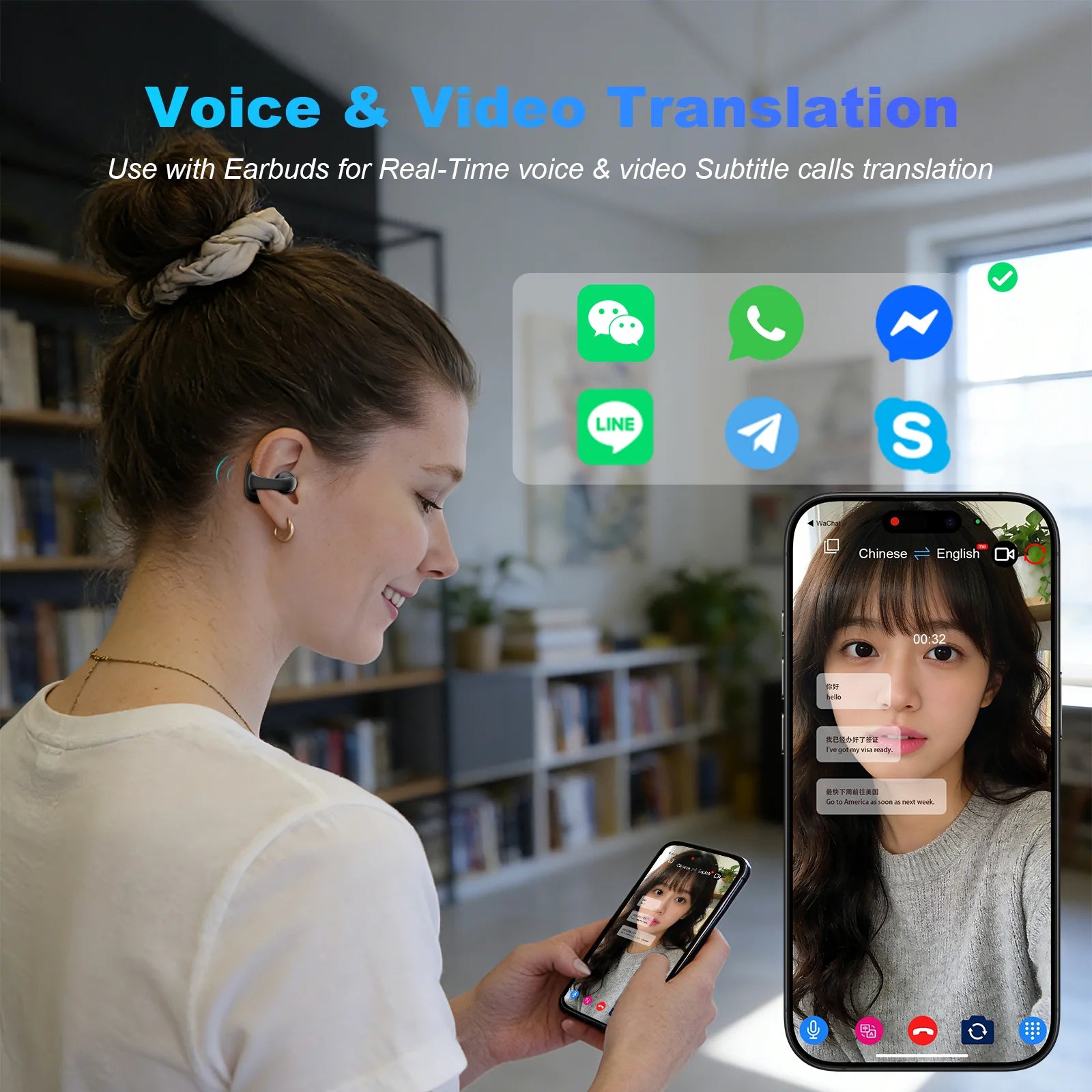 iTour Z50S Real-Time Language Translation Earbuds