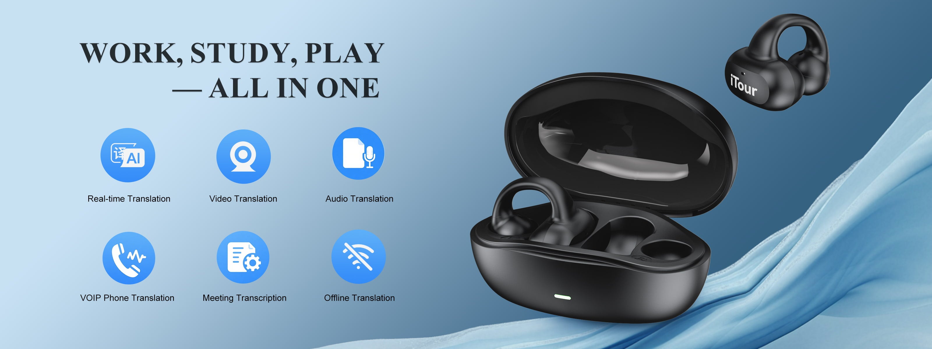 iTour Z50S Real-Time Language Translation Earbuds - Ultimate